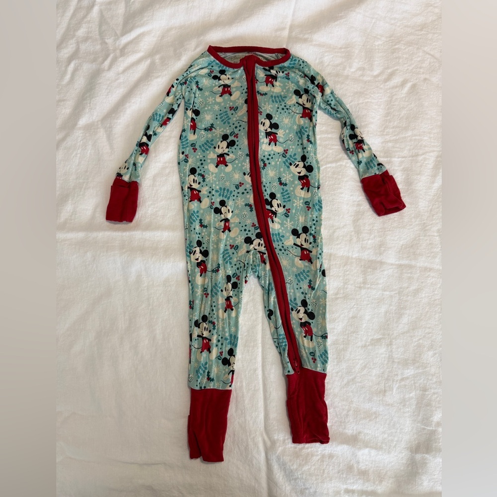 Little Sleepies Mickey Mouse Holiday Zippy 6-12mo